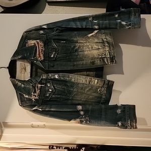 Denim & Supply distressed American Flag denim jean jacket